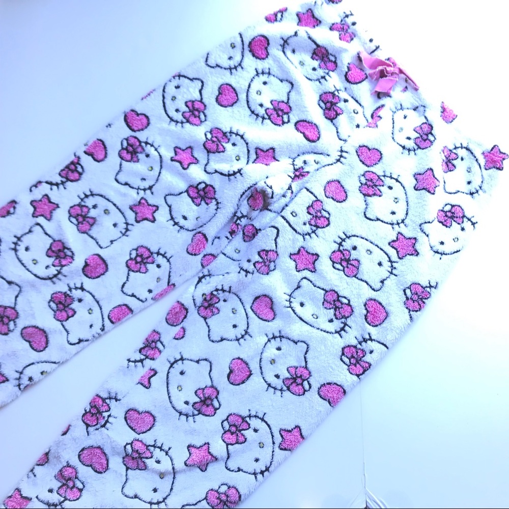 Hello Kitty Pink White Pajama Sleepwear Pants Sz L